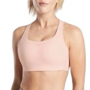 ATHLETA Phenomena high impact sports bra in voile pink 32DD cross back NWOT